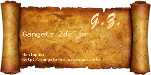 Gangetz Zója névjegykártya
